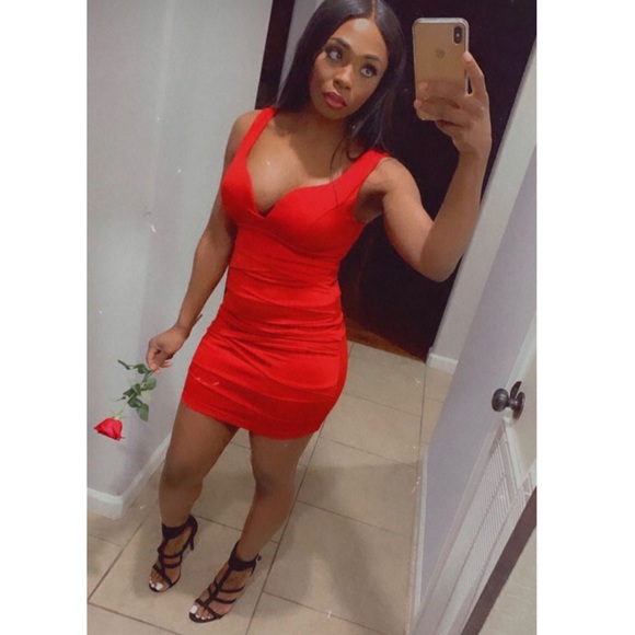 Red Mini Dress - Picture 3 of 4